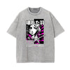 Gray Y2K Anime Streetwear Graphic Tee