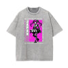 Gray Y2K Anime Streetwear Graphic Tee