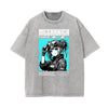 Gray Y2K Anime Streetwear Graphic Tee