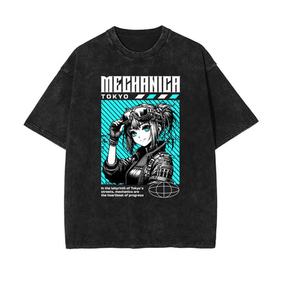 Black Y2K Anime Streetwear Graphic Tee