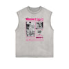 Sleeveless Manga Style Graphic Tee