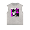 Sleeveless Manga Style Graphic Tee