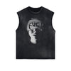 Face Blurred Design Graphic Tank Top