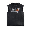 Sleeveless Butterfly Graphic T Shirt