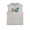 Faded Butterfly Pattern Tank Top