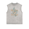 Faded Butterfly Pattern Tank Top