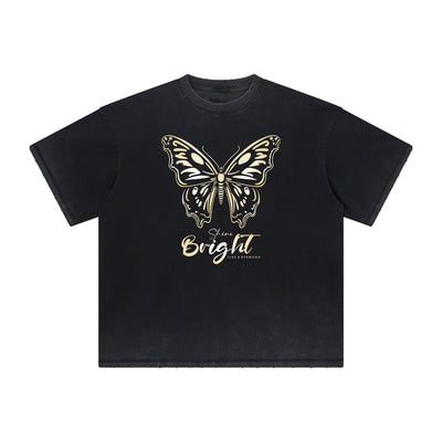 Distressed Butterfly Graphic T Shirt