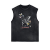 Sleeveless Butterfly Graphic T Shirt