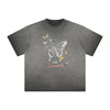 Distressed Faded Butterfly Pattern Tee