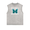 Faded Butterfly Pattern Tank Top