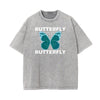 Washed Faded Butterfly Graphic Tee