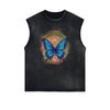 Sleeveless Butterfly Graphic T Shirt