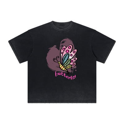 Distressed Butterfly Graphic T Shirt