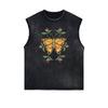 Sleeveless Butterfly Graphic T Shirt