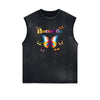 Sleeveless Butterfly Graphic T Shirt