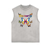 Faded Butterfly Pattern Tank Top