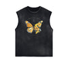 Sleeveless Butterfly Graphic T Shirt