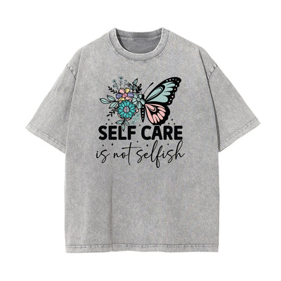 Washed Faded Butterfly Graphic Tee