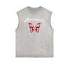 Faded Butterfly Pattern Tank Top