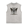 Sleeveless Faded Butterfly Pattern Tee