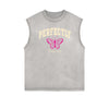 Sleeveless Faded Butterfly Pattern Tee