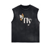 Frayed Edge Butterfly Graphic Tank Top