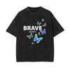 Crew Neck Butterfly Graphic Tee