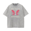 Faded Thick Butterfly Pattern T Shirt