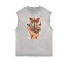 Sleeveless Faded Butterfly Pattern Tee