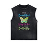 Frayed Edge Butterfly Graphic Tank Top