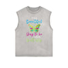 Sleeveless Faded Butterfly Pattern Tee