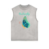 Sleeveless Faded Butterfly Pattern Tee