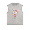 Sleeveless Faded Butterfly Pattern Tee