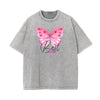 Faded Thick Butterfly Pattern T Shirt