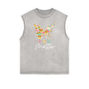 Sleeveless Faded Butterfly Pattern Tee