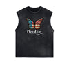 Frayed Edge Butterfly Graphic Tank Top