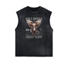 Sleeveless Celestial & Angel Pattern Tee