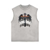 Distressed Angel Pattern Tank Top