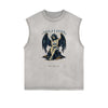 Distressed Angel Pattern Tank Top