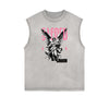 Distressed Angel Pattern Tank Top