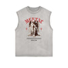 Sleeveless Angel Statue Graphic T Shirt