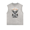 Sleeveless Angel Statue Graphic T Shirt