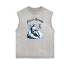 Sleeveless Angel Statue Graphic T Shirt