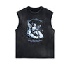 Faded Frayed  Angel Statue Graphic Tank