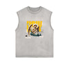 Sleeveless Angel Statue Graphic T Shirt