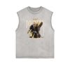 Sleeveless Angel Statue Graphic T Shirt