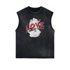 Faded Frayed  Angel Statue Graphic Tank