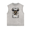 Sleeveless Angel Statue Graphic T Shirt