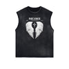 Faded Frayed  Angel Statue Graphic Tank