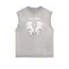 Sleeveless Angel Statue Graphic T Shirt